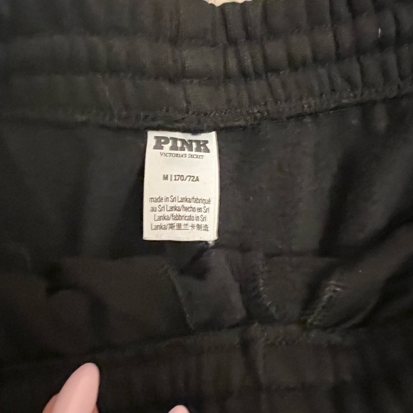 NWOT PINK Victoria Secret Ivy Fleece wide leg sweatpants joggers Black Medium - Picture 4 of 4
